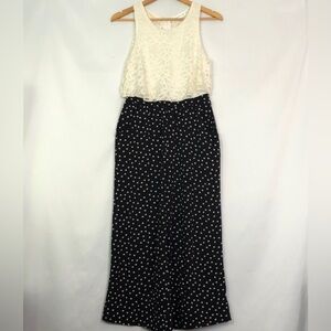Emerald Sundae Sleeveless Lace Top PolkaDot Jumpsuit Size S